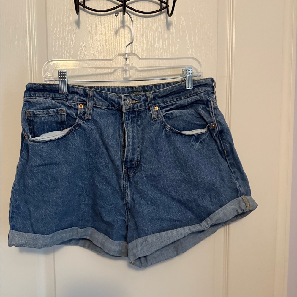 wild fable Dark Blue Rolled-Hem Denim Shorts